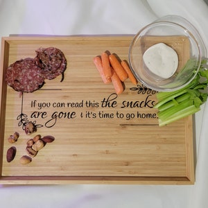 Funny bamboo serving tray, charcuterie board image 7