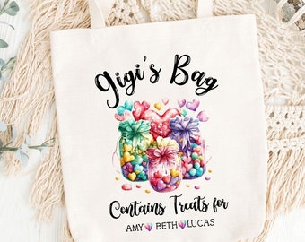 Gigi Canvas Tote Bag, Custom Grandma Getaway Bag, Mothers Day Gift for Gigi, Funny Gigi Gift from Grandkids, Gigi to Be Shopping Bag for Mom