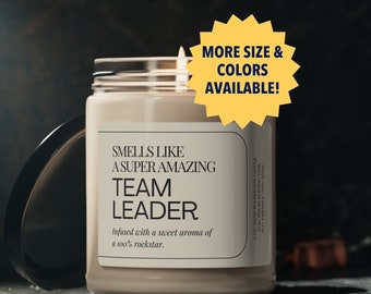 Smells Like Team Leader Funny Candle Team Leader Soy Wax Candle Office Manager Employee Appreciation Unique Gift Men Women Sports Manager