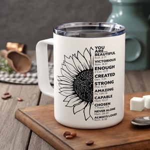Encouragement Gift for Women Christian Bible Verse Custom Mug Religious Personalized Gift for Her Bible Sunflower Christian Gift Pastor Wife