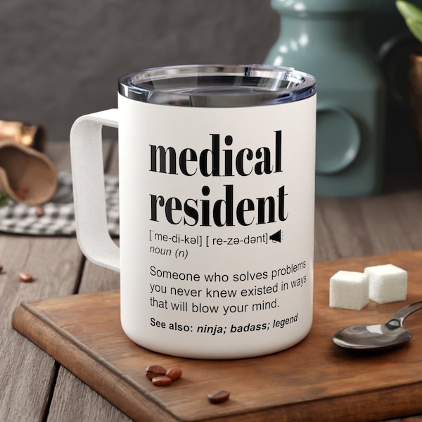 Residency Graduation Gift Medical Resident Travel Mug Personalized Resident Doctor Insulated Cup Med School Graduation Gifts for Men Women