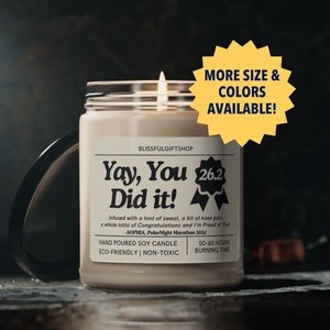 Personalized Marathon Gift Marathon Candle Gift for Marathon Runner Marathon Gift for Friend Girlfriend Boyfriend Marathon Gift Runner Gift