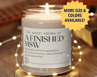 MSW Graduation Gift, MSW Grad Gift Smells Like Candle, Social Worker Soy Wax Candle, MSW Degree, Social Worker Candle, Social Work Gift Her