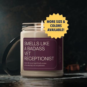 Funny Vet Receptionist Gifts Smells Like Vet Tech Week Candle Veterinary Candle Veterinarian Gifts for Her Gift for Vet Receptionist Candle