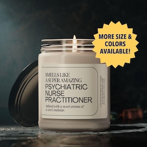 candle gift for psychiatric nurse, psych NP candle, PMHNP candle psychiatric nurse, nurse practitioner retirement mental health practitioner