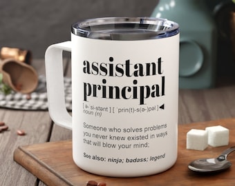 Assistant Principal Gift Travel Mug Vice Principal Personalized Coffee Cup Principal Appreciation Gift for Men Women Elementary Principal