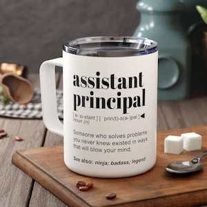 Assistant Principal Gift Travel Mug Vice Principal Personalized Coffee Cup Principal Appreciation Gift for Men Women Elementary Principal