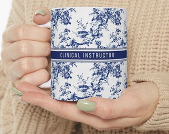Taza para instructor clínico, diseño Toile Coquette, regalo para profesor de enfermería
