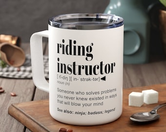 Dressage Gifts Riding Instructor Travel Mug for Men Women Horse Mug Horse Trainer Insulated Cup Equestrian Gifts Horse Instructor Coffee Mug