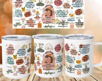 Gift for Chaos Coordinator Daily Affirmation Travel Mug Administrative Professionals Day Boho Mug Secretary Thank You Gift Admin Assistant