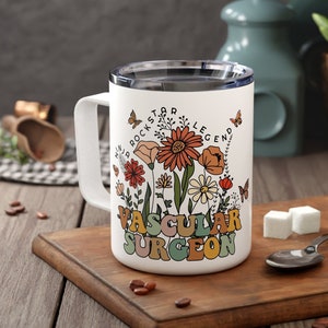 Vascular Surgery Gifts Vascular Surgeon Travel Mug Personalized Coffee Cup for Surgeon Retirement Gifts Cardiac Trauma Surgeon Mug for Women