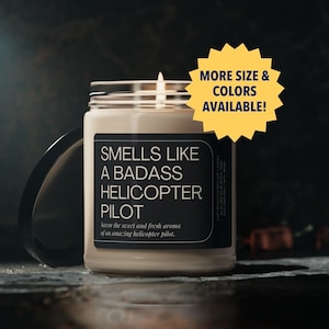 Helicopter Pilot Gift for Men, Funny Pilot Candle for Him, Blackhawk Helicopter Chinook, Navy Pilot gifts, Army Aviation Soy Scented Candle