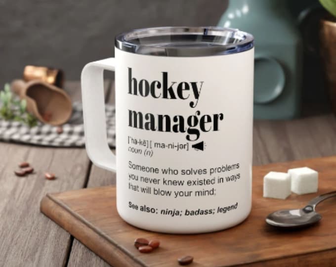 Hockey Coach Gift Hockey Manager Travel Mug Hockey Mom Coffee Cup Hockey Gifts for Men Boys Women Hockey Manager Gift Ideas Personalized Mug