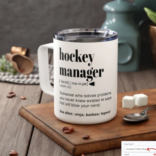 Hockey Coach Gift Hockey Manager Travel Mug Hockey Mom Coffee Cup Hockey Gifts for Men Boys Women Hockey Manager Gift Ideas Personalized Mug