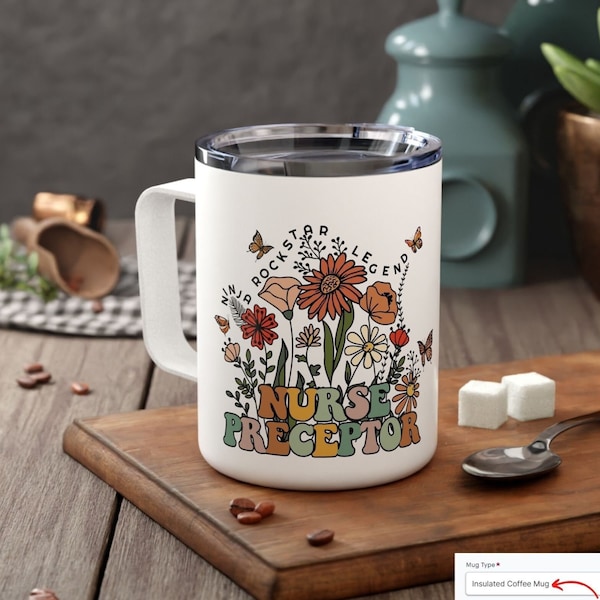 Nurse Preceptor Gift Nurse Travel Mug Wildflowers for Women Mentor Personalized Cup Nurse Mentor Thank You Nursing Practitioner Gift for Her