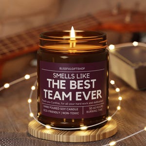 Employee Bulk Thank You Gifts, Best Team Ever, Work Team Christmas Personalized Candle, Corporate Business Staff Appreciation Gift Volunteer