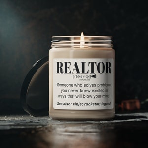 Real Estate, Closing Gift Funny Candle Gift For Women & Men Appreciation, Birthday, Christmas Gift Hand Poured, Soy Scented Candle 9oz
