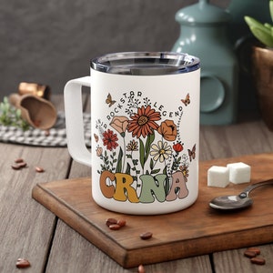 CRNA Week Gifts Certified Registered Nurse Anesthetist Travel Mug Nurse Appreciation Personalized Wildflower Cup Women Nurse Graduation Mug