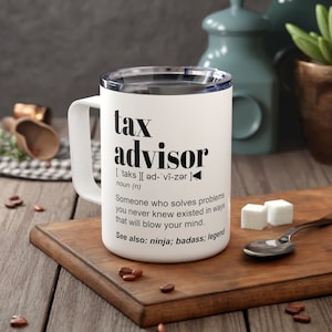 Tax Advisor Gift Accountant Travel Mug Tax Season Funny Personalized Mug Accountant CPA Gift Custom Cup Bookkeeper Mug for Men and Women