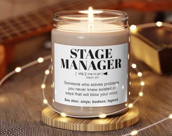 STAGE MANAGER Gifts l Funny Candle Gift For Women and Men l Appreciation, Birthday, Christmas Gift l Hand Poured, Soy Scented Candle