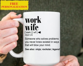 Rolig presentmugg till jobbet, frun, till jul, födelsedag, uppskattning, pensionspresent, en personlig kaffemugg med eget namn