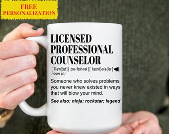 LPC, Licensed Professional Counselor Gift Mug for Men and Women l For Birthday, Appreciation, Thank You Gift, Personalized Name Coffee Mug