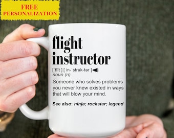 Funny Flight Instructor Mug: Personalized Coffee Gift