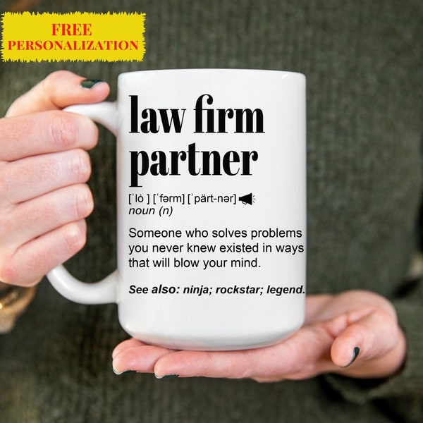 Personalized LAW FIRM PARTNER For Birthday, Christmas, Appreciation Gift l Custom Name Cup