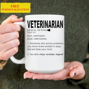 Veterinarian Gift, Veterinarian Graduation Gift, Vet Tech, Vet Gifts, Funny Veterinarian, Personalize Ceramic Coffee Mug