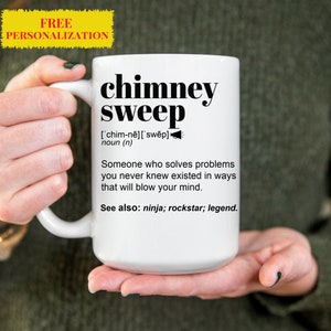 Lustiger CHIMNEY SWEEP Geschenkbecher für Männer und Frauen l Zum Geburtstag, Wertschätzung, Dankesgeschenk, eine personalisierte benutzerdefinierte Namenskaffeetasse