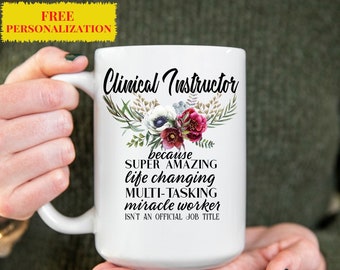 Personalisiertes Klinisches Ausbilder Geschenk für Frauen l Krankenschwester Präzeptor Geschenke l Danke, Wertschätzung, Geburtstag, Weihnachten l Benutzerdefinierte Namenstasse