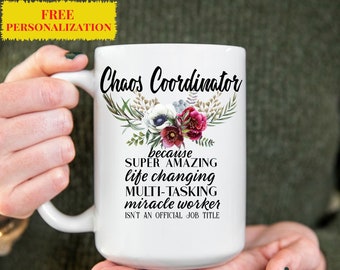 Taza de café personalizada "Coordinador del Caos" - Regalo con nombre personalizado