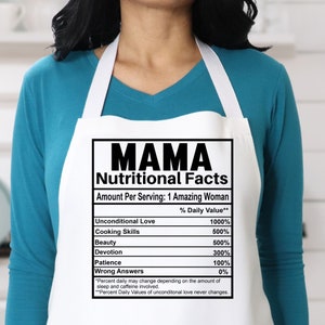 Mama Schürze mit Taschen Mama Schürze zum Kochen Backen BBQ Lustige Schürze für Muttertagsgeschenk für Oma Küchenschürze für Frauen