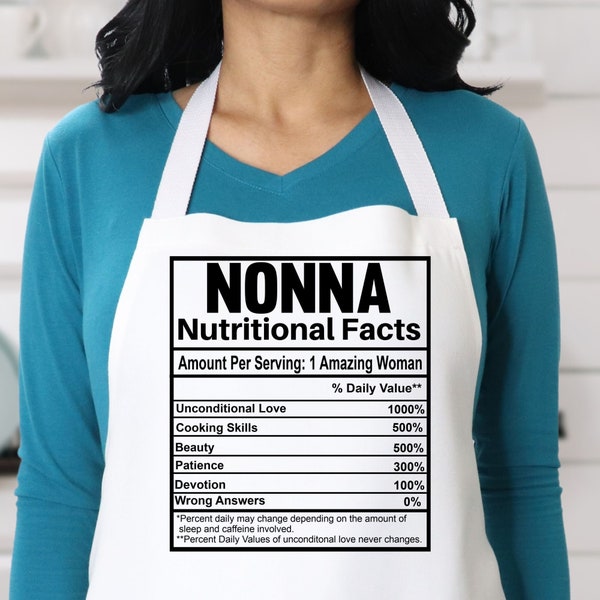 Nonna Apron with Pockets Grandma Apron for Cooking Baking BBQ Funny Apron for Mothers Day Gift for Grandmother Kitchen Apron for Women