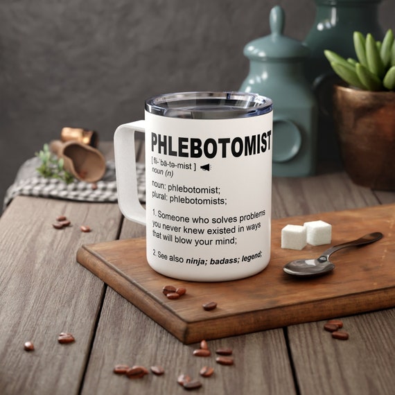 Funny PHLEBOTOMIST Gift Travel Mug for Men and Women for Birthday  Appreciation Thank You Gift Personalized Name Insulated Coffee Mug 