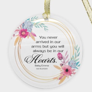 Custom Miscarriage Memorial Keepsake Gift l Loss of Child, Baby l Remembrance Gift l Personalized Porcelain Keepsake with box & Wreath