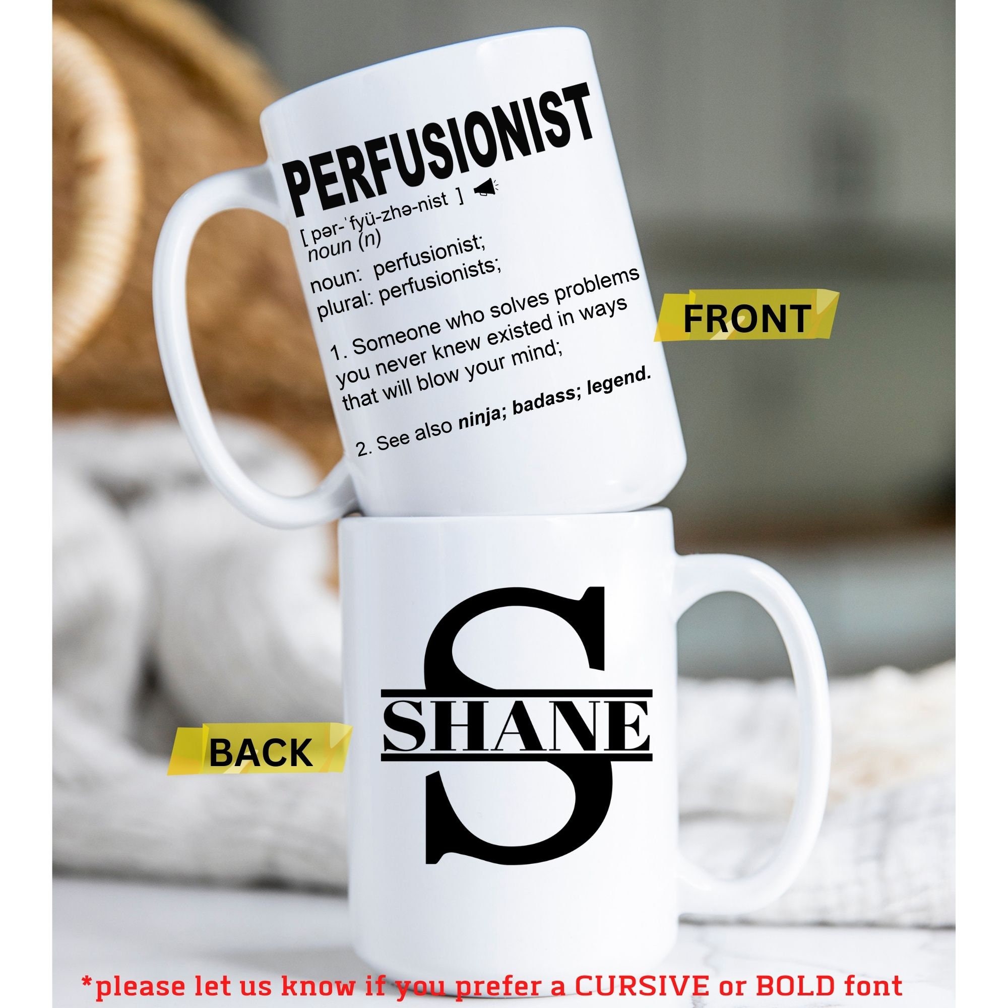Funny PERFUSIONIST Gift Travel Mug for Men and Women for Birthday  Appreciation Thank You Gift Personalized Name Insulated Coffee Mug 