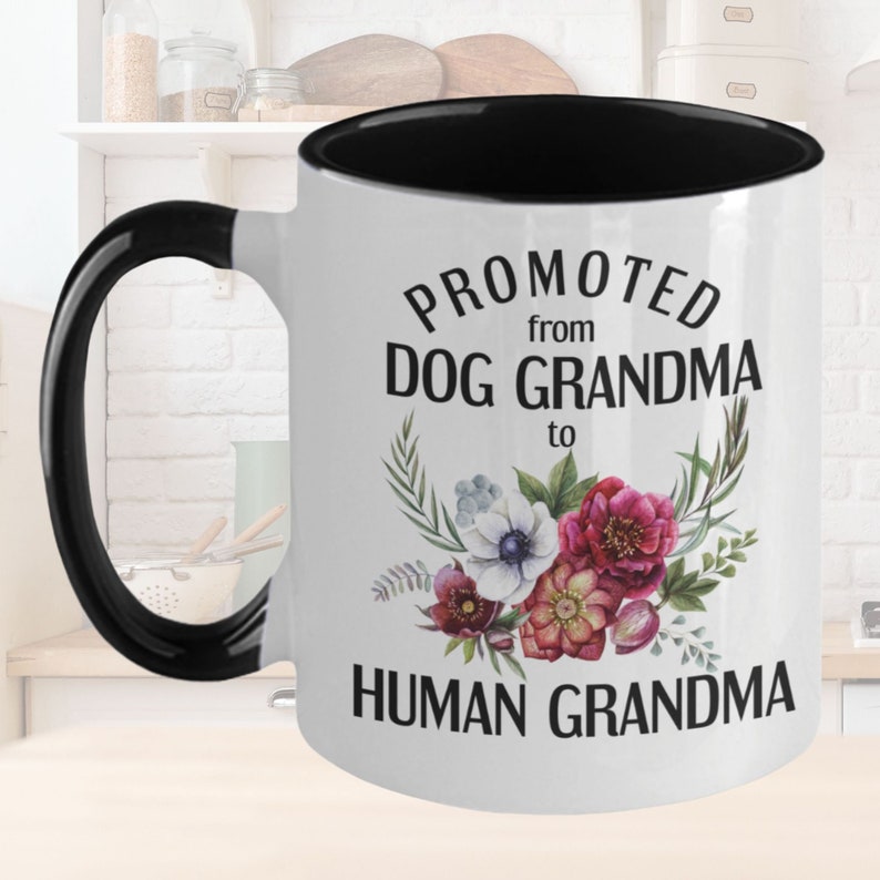 Dog Grandma Promoted to Human Grandma Mug L New Future Etsy