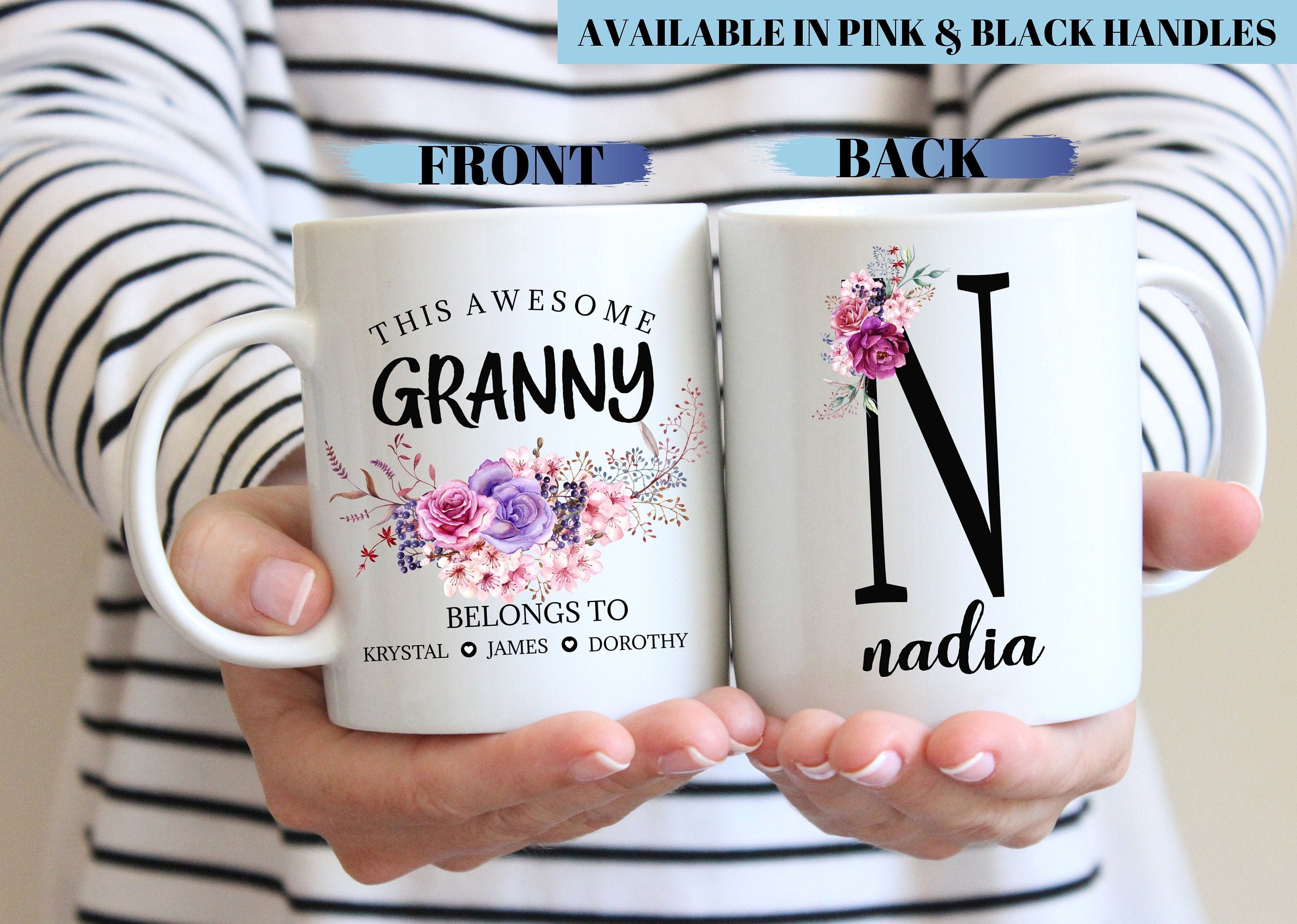 Tazza regalo per la nonna | Questa fantastica nonna appartiene a | Da nipote | Regalo di compleanno e Natale | Tazza da caffè in ceramica personalizzata - Italia