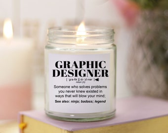 Grafikdesigner Sojakerze Geschenk, lustige Kerze, 9 oz