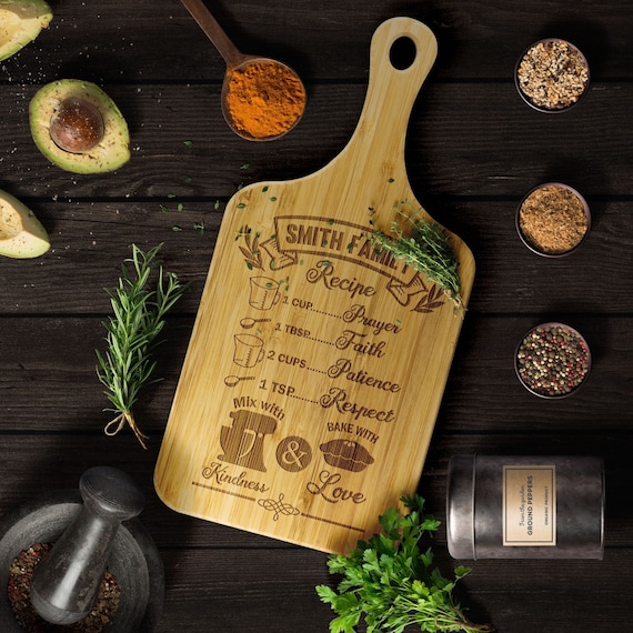 Custom Family Recipe Cutting Board L Personalized Kitchen Decor L