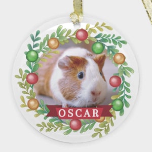 Guinea Pig Christmas Decoration l Guinea Pig Ornament l For Guinea Pig Lovers l Christmas Tree Decor l Add Personalized Image and Text