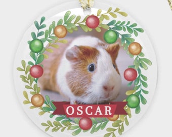 Guinea Pig Christmas Decoration l Guinea Pig Ornament l For Guinea Pig Lovers l Christmas Tree Decor l Add Personalized Image and Text