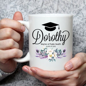 MPH, MSPH Geschenktasse für Frauen l Master of Public Gesundheit l Meister, Doktoranden-Abschluss l Personalisierte Kaffeetasse