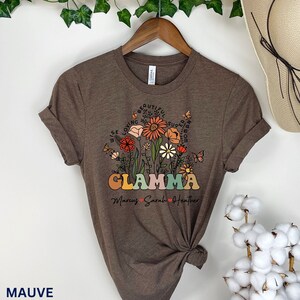 Custom Glamma Shirt With Grandkids Names Mother's Day Gift Wildflowers ...