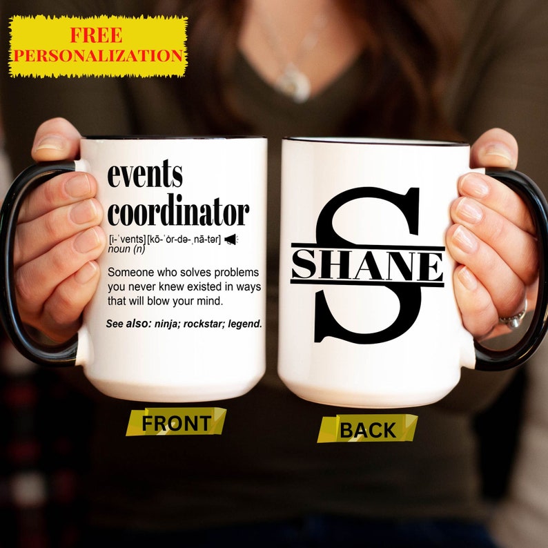 Events Coordinator Planner Gift Mug For Women and Men, For Birthday, Appreciation, Thank You Gift, A Personalized Custom Name Coffee Mug image 5