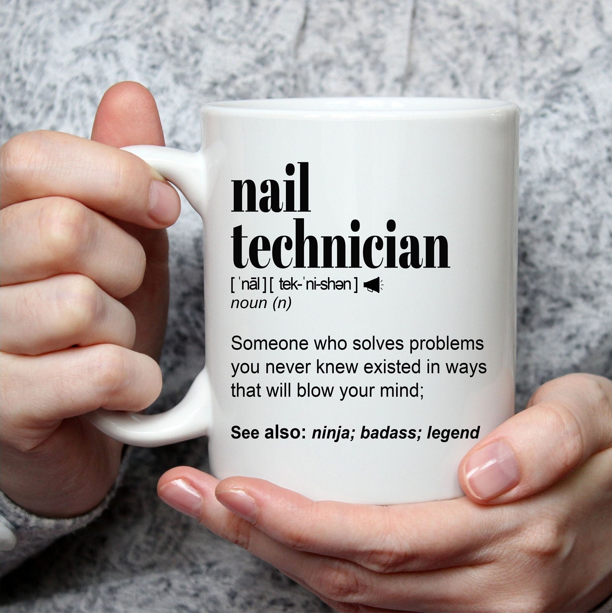 Personalised Gift Nail Technician Bottle Mug Cup Birthday Christmas Name Text Personalised Gift Nail Technician Bottle Mug Cup Birthday Christmas Name Text