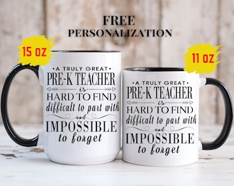 Meilleure tasse cadeau pour enseignant de maternelle préscolaire, idée cadeau personnalisée pour enseignant, enseignante de garderie, appréciation, remise des diplômes, cadeau de rentrée scolaire, tasse avec nom personnalisé