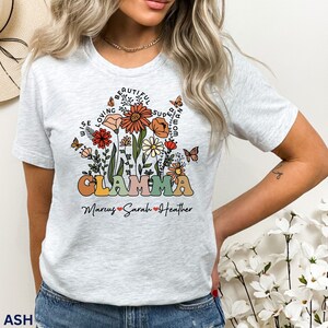 Custom Glamma Shirt With Grandkids Names Mother's Day Gift Wildflowers ...