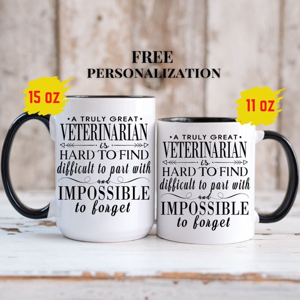 A Truly Great Veterinarian Gift Mug l Animal Doctor Gift l Thank You, Birthday, Retirement Present l Personalized Name with Custom Packaging
